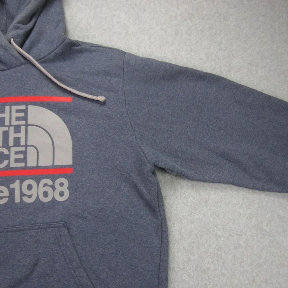 The North Face Men's M Blue Pullover Hoodie Sweatshirt‎ Graphic Logo Outdoor